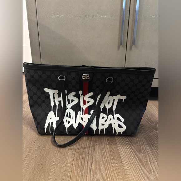 Gucci x Balenciaga The Hacker Project Graffiti Large Tote Bag 100% Authentic - Picture 1 of 16